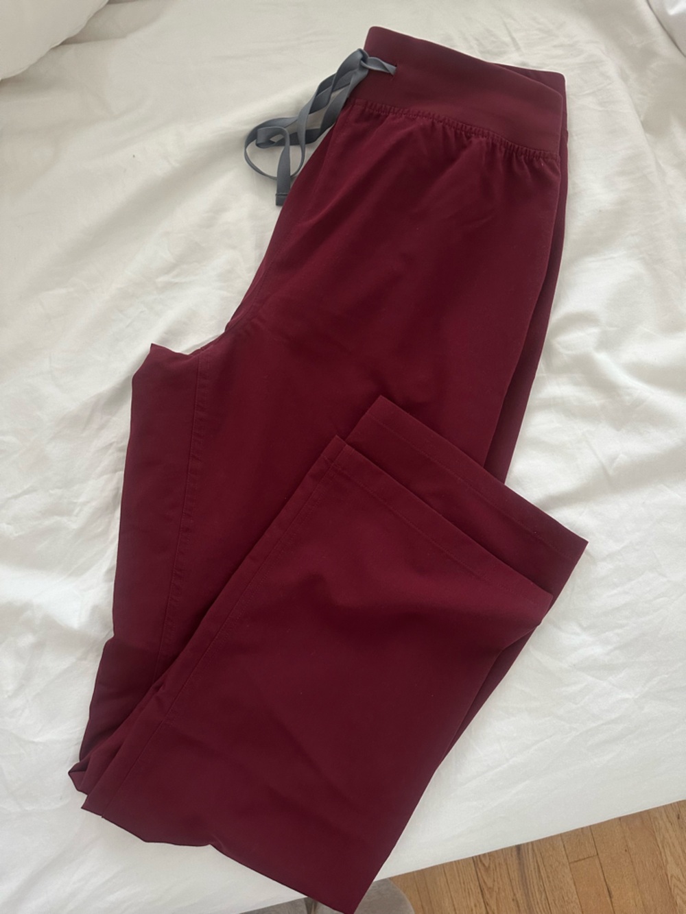 Burgundy Livingston Figs Straight-Leg Scrub Pants
